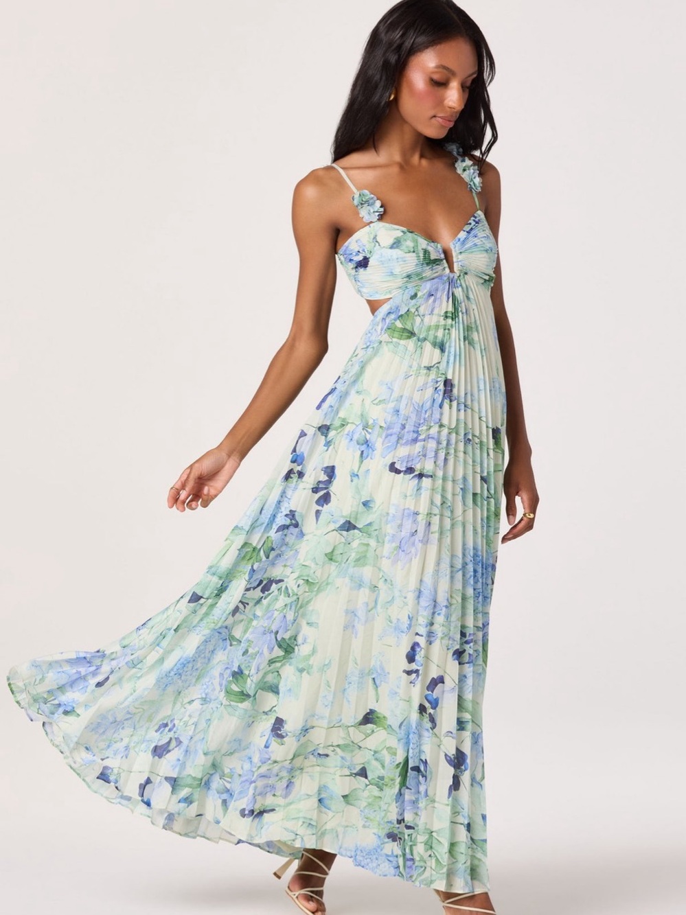 ASTR the Label Emese Floral Cutout Maxi Dress